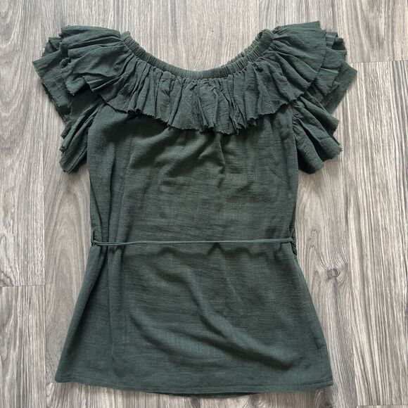 Sir The Label Revolve Chessa Strapless Ruffle Mini Dress Green Size US 4 - Picture 3 of 7